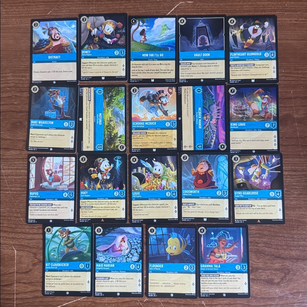 Disney Lorcana Inklands Blue Cards